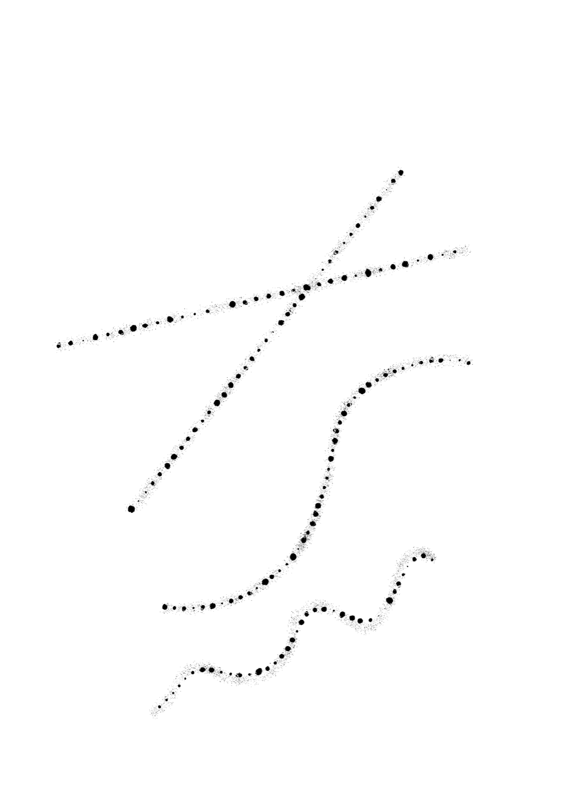 Dotted lines tracing landscape features